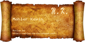 Mehler Kevin névjegykártya